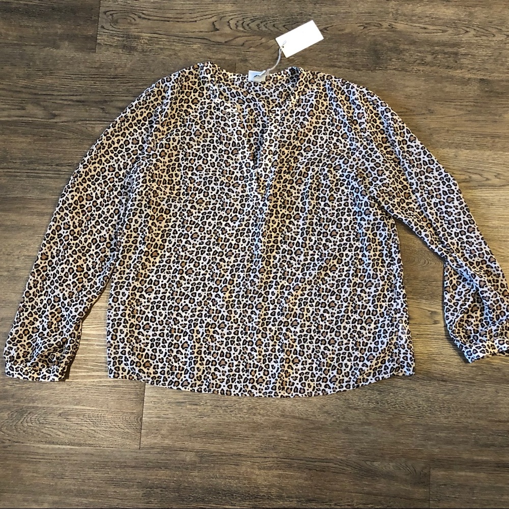 NWT A New Day Leopard Blouse Large